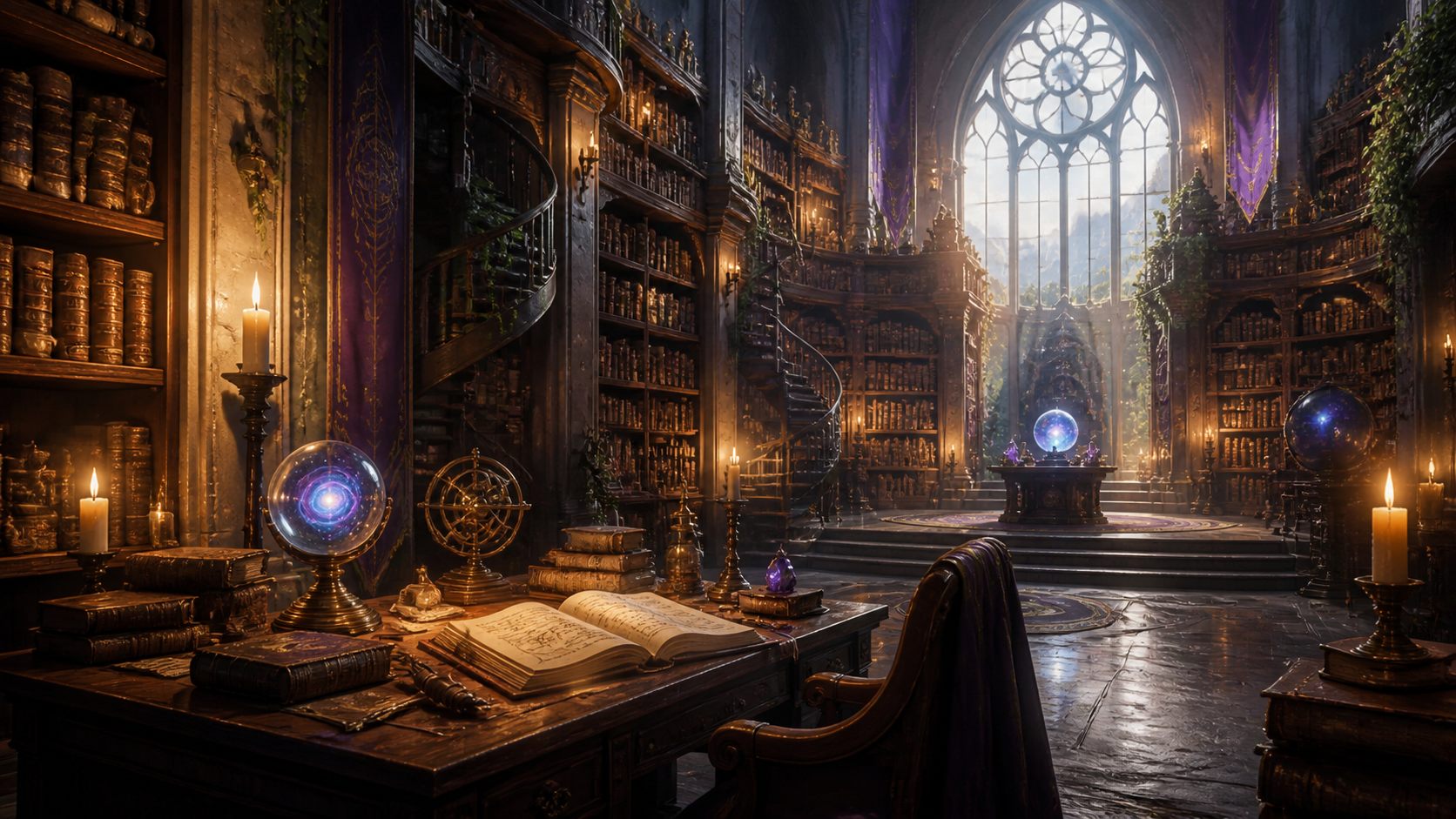 Best AI Wizard Library Interior Art Generator: Create Stunning Wizard Library Interior Art in Seconds example 1