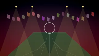 Generic soccer celebration scene with invented flags confetti and non-identifiable fans