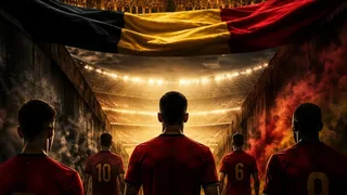 Create a premium matchday poster concept using abstract football motion