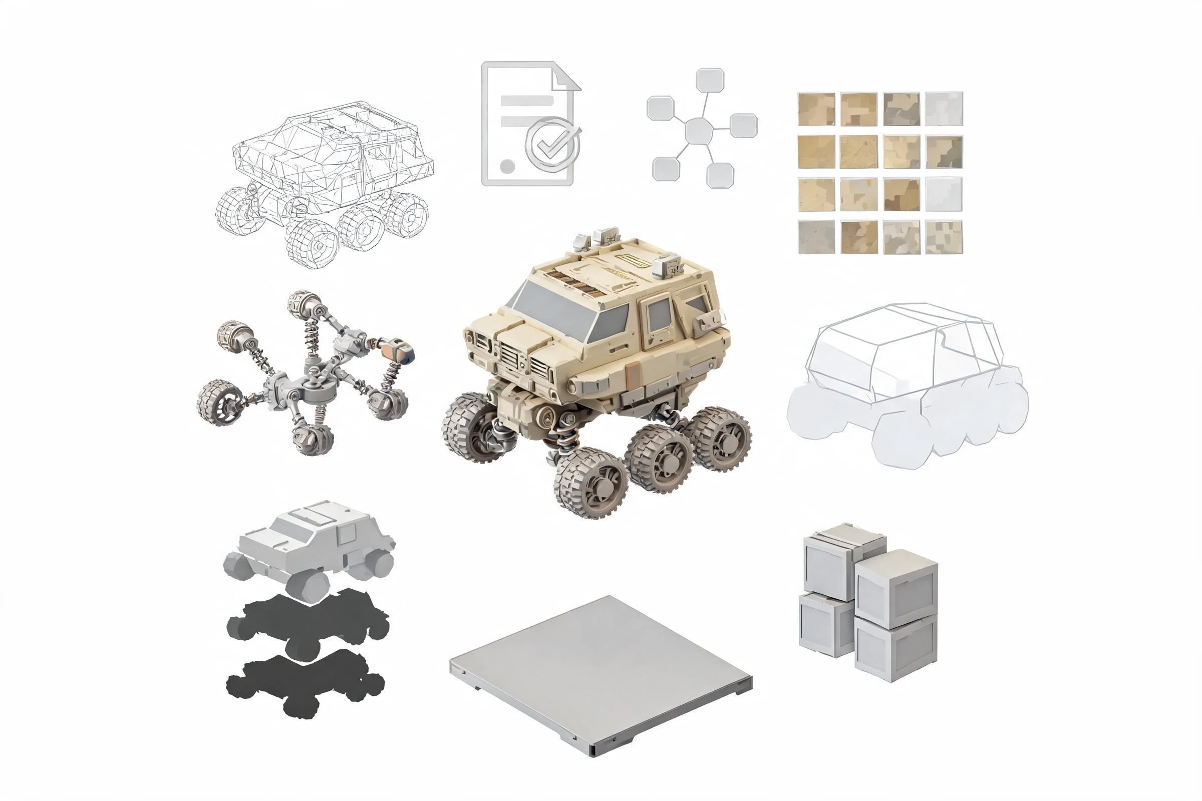 Components of a destination-specific game-ready asset contract.