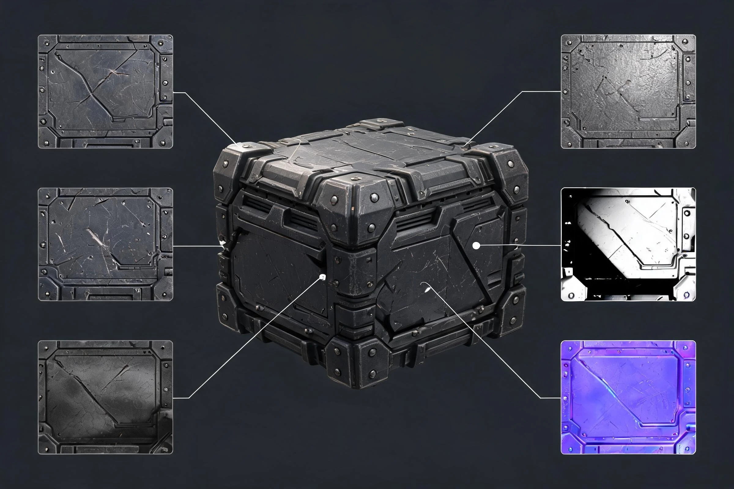 Diagram explaining the role of common PBR texture maps.