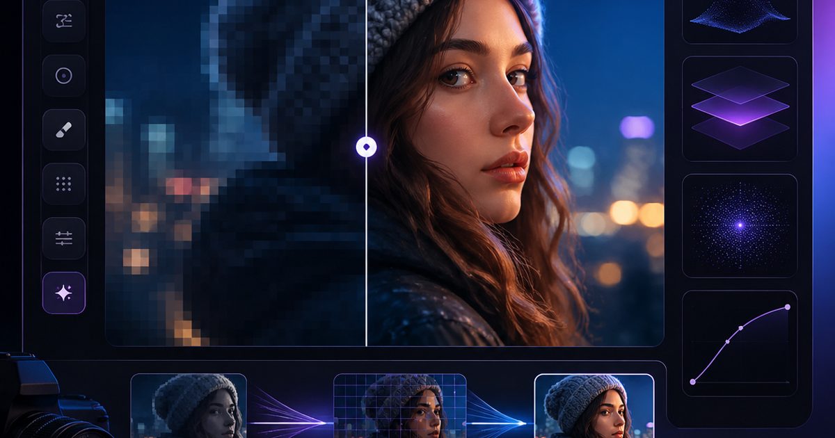 Image Pixelation and Enhancement visual preview