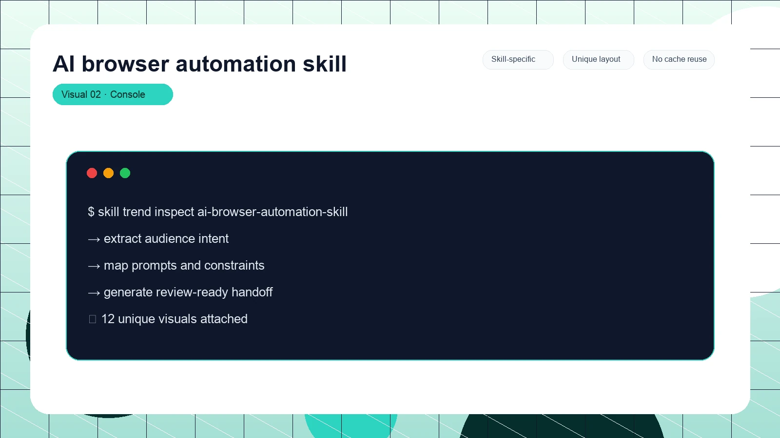 AI browser automation skill distinct visual 2