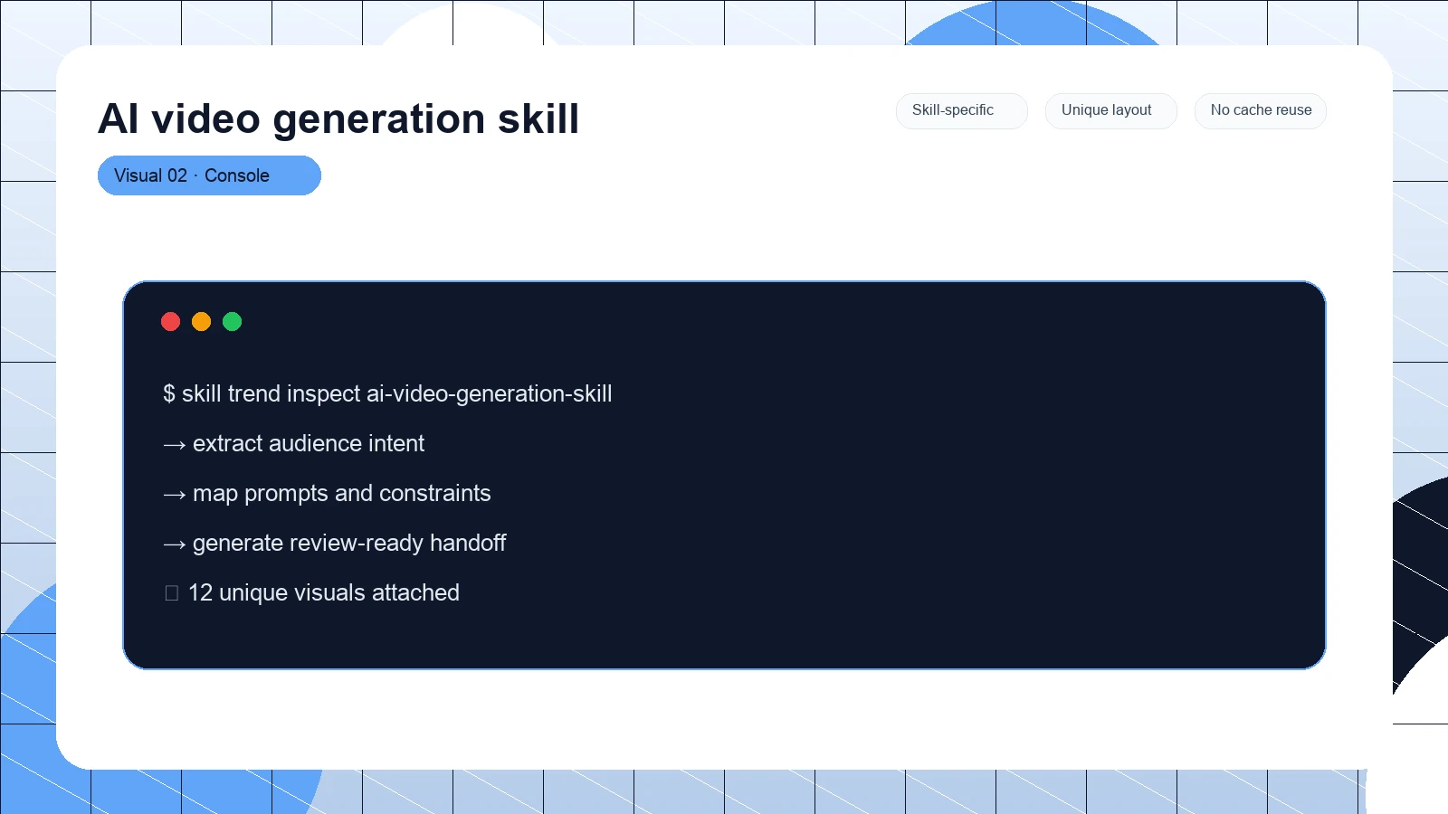 AI video generation skill distinct visual 2