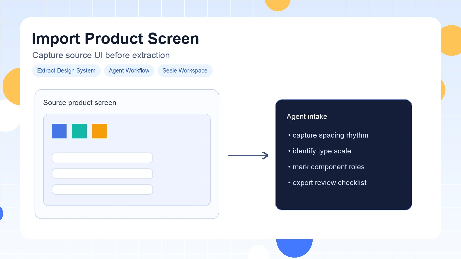 Import a Product Screen example for Extract Design System Agent Workflow