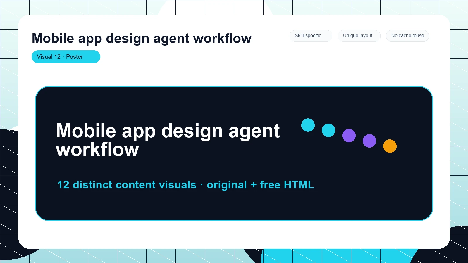 Mobile app design agent workflow distinct visual 12