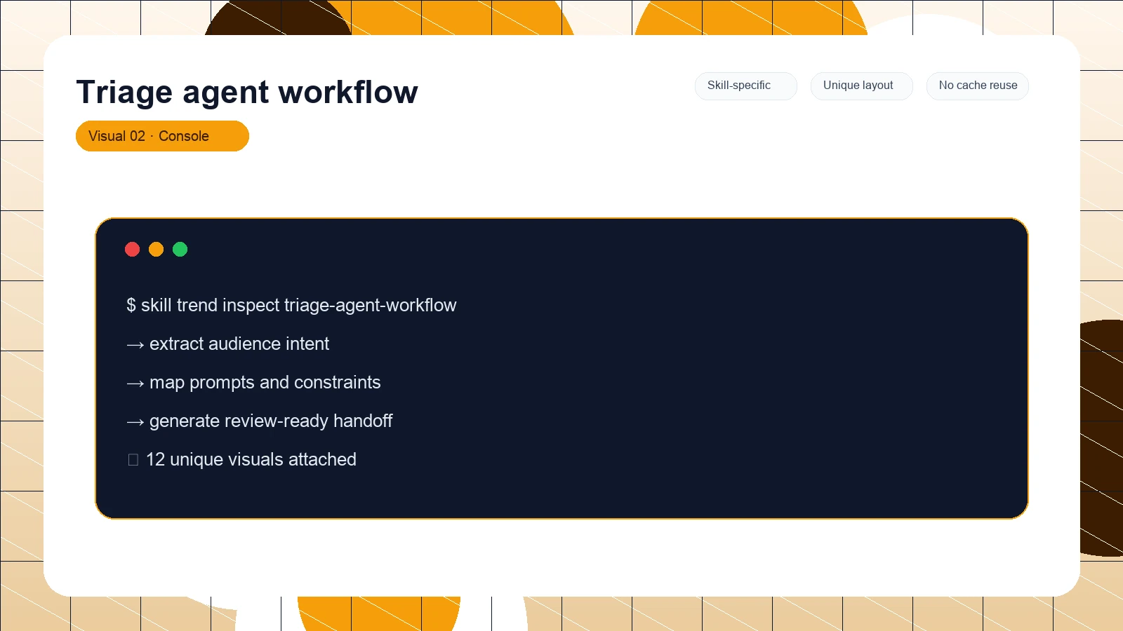 Triage agent workflow distinct visual 2