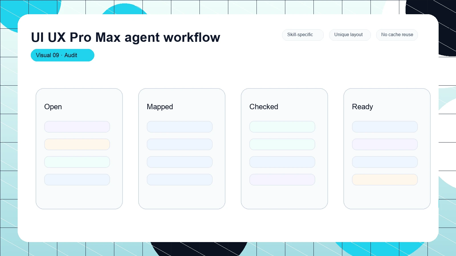 UI UX Pro Max agent workflow distinct visual 9