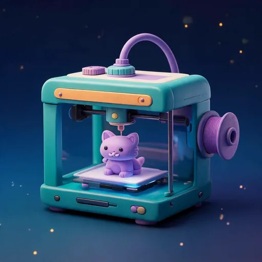 3D printing model preview with print preparation, mesh settings, and a printer