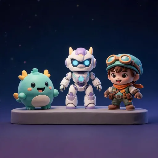 Character concept 3D asset preview with a porcelain character sculpture and detailed textures