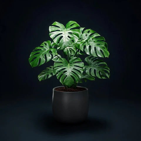 Potted monstera 3D model preview