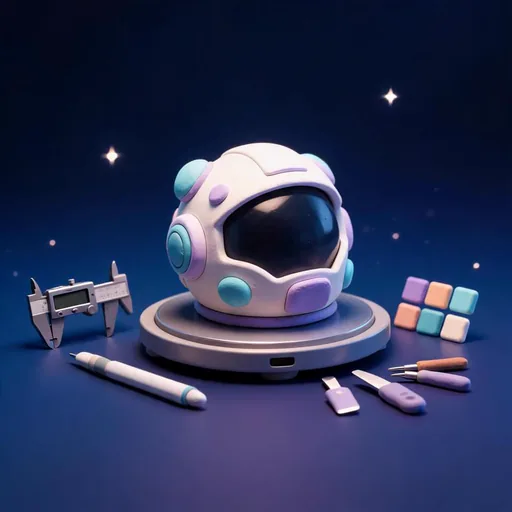 Product design 3D concept preview with a hard-surface helmet, detailed parts, and material rendering